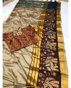 NEW SHADE COTTON SILK SAREE