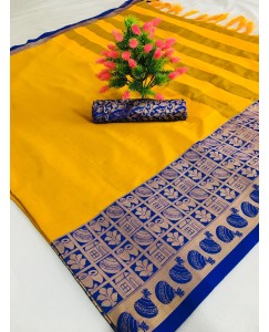 Cotton Silk Heavy Zari saree