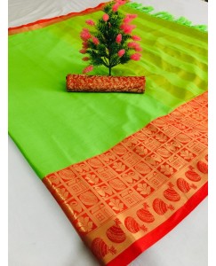 Neon Cotton Silk Rich Saree